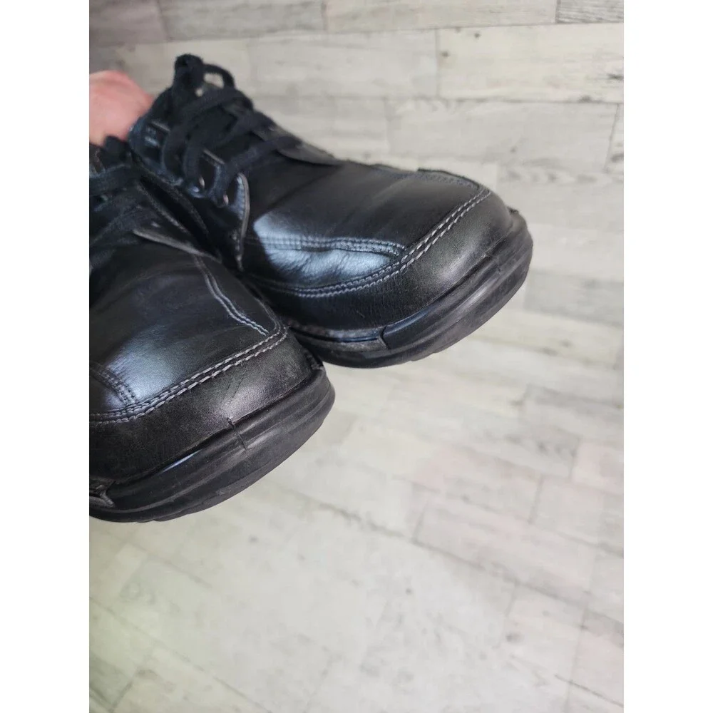 Ecco Oxford Black Leather Shoes Lace Up Derby Casual Comfort Mens 9-9.5 Euro 43
